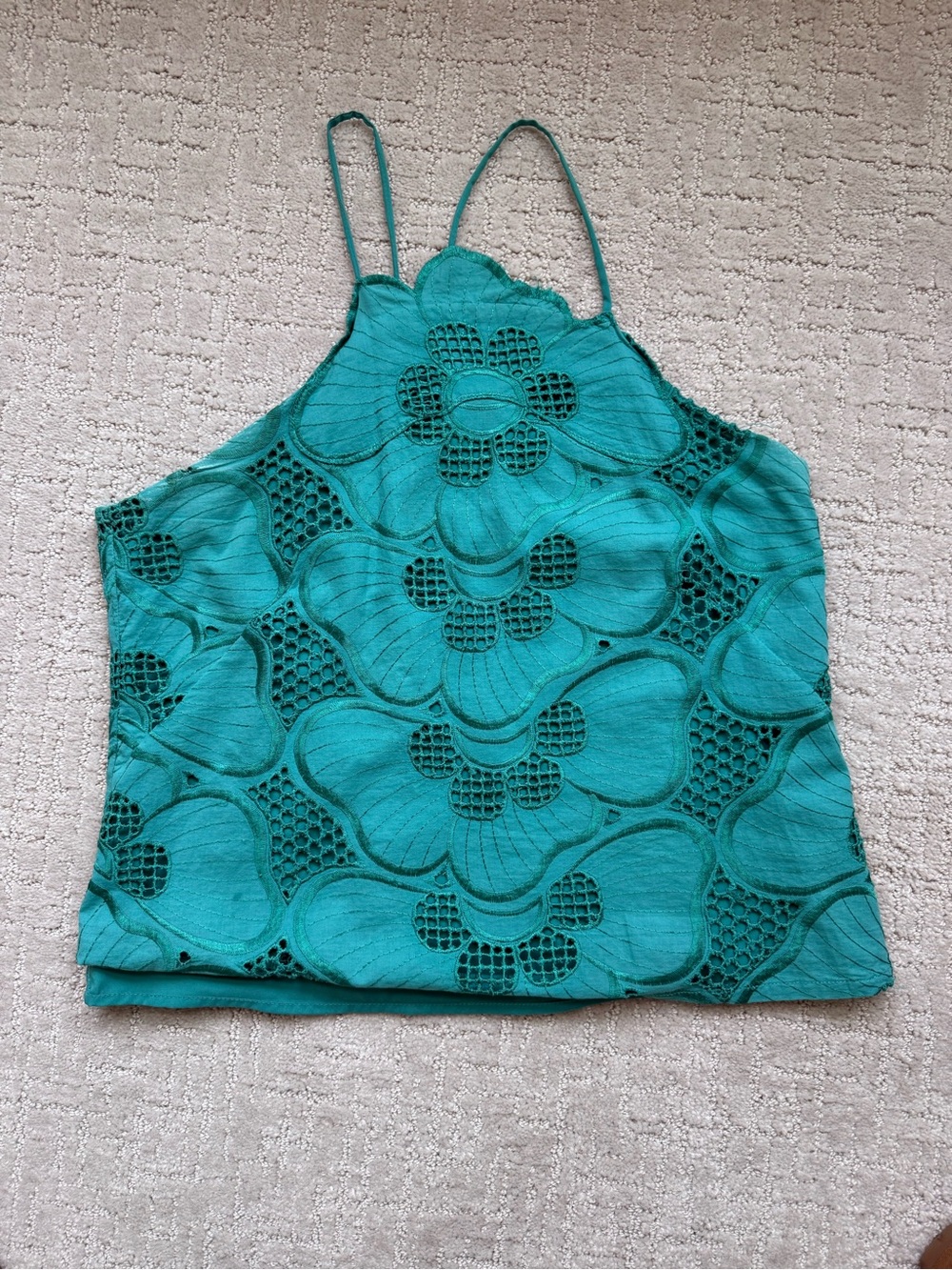 Corey Lynn Calter Turquoise Floral Lace Camisole - Picture 7 of 8